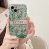 Luxury Silver Color Electroplated TPU Phone Cases for iPhone 14 14pro 13 13pro 12 Pro Max 11 X Xs Max Xr 8 7 Plus Case with Brand Letter Flower Back Print Cover