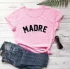 Madre camisetas mamãe espanhola camisetas do dia das mães tee feminino vintage casual da moda