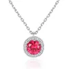 New Exquisite Luxury Synthetic Ruby s925 Silver Pendant Necklace Women Jewelry Korean Fashion lady Micro Set Zircon Collar Chain N3876909