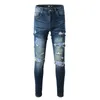 Trend Farbdruck Patchwork Jean für Männer Jugend Hip Hop Stil elegante Pantalon Streetwear Jeans