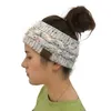 Kvinnor Autumn Winter Ponytail Beanie Hats Solid Color Lady Stretch Sticke Crochet Beanies Hat Cap f￶r kvinnor