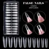 Falska naglar 100/120/240st Gel Extension System Tryck på Tips Full täckning Kista mandel Square Fake Nail Decoration