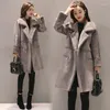 Women's Fur Winter Velvet Suede Jacket Coats Women Outerwear Fashion Coat Thick Warm Faux Sheepskin Long Casual Female Overcoat