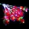 LED Party Favor Decoration Aud Up Flight Red Rose Flower Wands Bobo Ball Stick for Wedding Valentine's Atmosphere Decord SN53