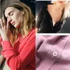 Kadın bluzları ince imza ipek gömlek kadın bluz tarzı bahar sonbahar uzun kollu klasik 2 cepli tasarım kadın gömlek