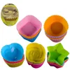 Silikon cupcake m￶gel rose stj￤rna hj￤rta runda formade muffin cupcakes cup bakar m￶gel k￶k baksida maker bricka kakedekor verktyg sn47