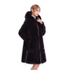 Pelliccia da donna Plus Size 4XL Giacca da donna Collo imitazione Cappotto invernale con cappuccio Tosatura delle pecore di lusso Capispalla calda sottile 709