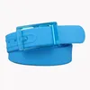 Belts 1PC Candy Color Plastic Silicone Rubber Waistband Buckle Pins Jeans Summer Skinny Waist Belt