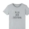 Pizza Over Everything Harajuku T Shirt Femmes T-shirts Vêtements Lettre Imprimée Pour