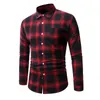 Camisas casuais masculinas Camisa xadrez CAMISAS SOCIAL 2022 Autumn Fashion Moda de mangas compridas botão masculino para baixo