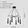 Taklampor American Country Spider Lamp Multi-Head Linear Chandelier Bar Cafe Black LED Retro