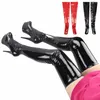 Socks Hosiery XXXL Plus Size Oil Shiny Latex Stockings High Quality PVC Wetlook Thigh Women Sexy Lingerie Pole Dance 221102