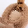 Boinas 573B Niñas Dibujos animados Animales Tigre En forma de orejera rellena Cálida felpa Invierno Forma linda para niños