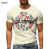 Zomer t-shirt ronde nek 3D heren t-shirts printing straat jager schattig bedrukt