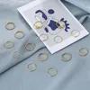 Cluster anneaux à la mode Boho Crystal Joint Ring Ensemble pour les femmes bijoux de fêtard féminin géométrique