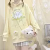 Kvinnors hoodies 2022 koreansk mode kawaii swaetshirt kvinnor anime hoodie plus size long hylsa tecknad tryck söt e tjej pullover y2k topp