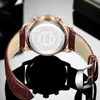 Andra klockor armbandsur taggar 2023 Liege Watch Men Top Brand Luxury Clock Casual Leathe 24 Hour Moonphase Men Titta på sportvattentät kvartskronograf