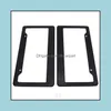 Kentekenplaat Frames 2xBlack Carbon Fiber Car Kenterbord Frames Racing Numberhouder Tag ER voor USA Canada Voertuigen Accessoire Dro DHGQE