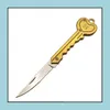 Keychains Lanyards Key Shape Mini Folding Knife Outdoor Saber Pocket Fruit Mtifunctional Chain Swiss SelfDefense Knives EDC Tool D DHGF3
