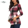 Slaaplounge mode zwangerschap tops vrouwen zwangerschap casual t-shirts met lange mouwen T-shirts T-shirts voor zwangere elegante dames topkleding 221101