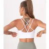 Yoga Outfit Women Sports Bra Cross Strap Crop Tops Gym Fitness Push Up Bras Workout Padded Sport Underwear Brassiere Seamless Top Run