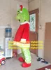 Pretty Mascot Costume Green How the Grinch Stole Christmas Grinchs Cartoon Character Mascotte Yellow Eyes ZZ144