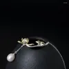 Ketten Tier Frosch Lotus Blume Natürliche Perle Anhänger Halsketten Echt 925 Sterling Silber Schmuck Für Frauen Exquisite