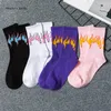 Skarpetki męskie moda płomienie mężczyzn bawełny różowy czarny ogień harajuku hip hop skateboard college styl zabawny happy girls sockings sokken