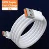 Cable de carga súper Cable de carga rápida tipo C para Mate 40 50 para Xiaomi 11 10 Pro OPPO R17 Cable de USB-C