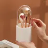 Bottiglie di stoccaggio Porta pennelli per trucco Strumenti cosmetici Vetrina Secchio Scatola organizer antipolvere con coperchio Perle finte gratuite per bagno