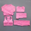 Active Sets 2/3/5PCS Seamless Women Yoga Set 2022 Color Workout Sportswear Gym Clothing Fitness High Waist Leggings Sports Suits