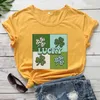 Счастливая футболка красочная футболка Shamrock Graphic Day St. Patricks Day Tee Женщины модные