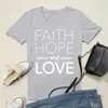 Faith Hope and Womens Tee T-shirt Love Color Solid Christian Slogan Igreja da B￭blia