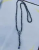 담수 Roundr Black Pearl Necklace 여성 주얼리 패션 및 분위기 95cm 길이 8mm 크기를위한 멀티 스타일 선물