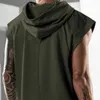 Herrtankstoppar sommaren män ärmlös hoodie t-shirts lösa mode muskel tröja hoody singlets manlig andningsbar kroppsbyggande tees