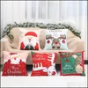 Cushion/Decorative Pillow Cushiondecorative Pillow Christmas Case Decorative Sofa Snowman Santa Claus Er 45X45Cm Home Decor 220928 D Dhjyl