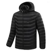 Gilets pour hommes NWE hommes hiver chaud USB vestes chauffantes Thermostat intelligent couleur Pure à capuche vêtements chauffants étanche