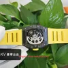 KVF Maker Mens Watch Super Version bekijkt 42 mm x 50 mm RM011 NTPT Carbon Fiber Chronograph Stopwatch RMAC3 Beweging Mechanische automatische herenpols