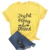 Joyful Merry And Blessed Print Tops Women Hipster Funny T-shirt Lady Yong Girl 6