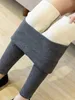 Leggings da donna Inverno Pantaloni caldi in velluto a vita alta Tinta unita Confortevole Mantieni elastico 221102