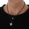 Pendant Necklaces Double Layer Beads Chain Necklace Stainless Steel Stars With Rhinestone Bohemia Trendy Jewelry Gift For Women Accessories