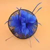 Maille Dentelle Disque Fascinator avec Plume Floral Mariage Pince À Cheveux De Mariée avec Perle 1940S Fleur Barrette pour Diy Coiffures