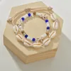 Cavigliere VAGZEB Boho Shell Corda per le donne Perline di cristallo Fascino Cavigliera Spiaggia Bracciale a piedi nudi Caviglia Gamba Catena Piede Gioielli