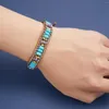 Charm-Armbänder, Boho-Naturstein-Perlen, für Frauen und Mädchen, einzigartiges Freundschafts-Lederarmband, Tropfen-Einzelwickel