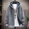 Men's Sweaters Men Winter Warm Thick Knit Sweater Coat Fleece Lined Casual Hooded Knitted Cardigan Jacket Men's Clothing Jumpers