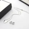 Europe America Fashion Brand NeckaceeArrings smycken sätter kvinnor lady titanium stål 18k pläterade guldörhängen halsband setsg-bokstäver hjärta hänge för kvinnor gåva