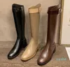 Bottes de chevalier Slim pour femmes, nouveau Type, extensibles, longueur aux genoux, avec boucles de ceinture et talons épais, 2022, 2022