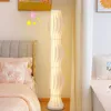 Golvlampor nordiska läsning ljus kristall stående lampa båge moderna trä sovrum lampor