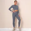 Ensembles actifs 2 pièces/ensemble Leggings sans couture vêtements d'entraînement pour femmes survêtement gymnase réglable fermeture éclair taille haute tenue de Sport Yoga Fitness costume