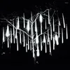 Strings 4 Set Outdoor Meteor Shower Rain Light Lumières de Noël Fée étanche pour Noël Halloween Fête de mariage Décoration d'arbre